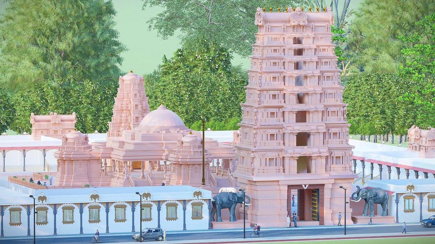 श्री रुक्मिणी देवी मंदिर का भव्य बाह्य दृश्य